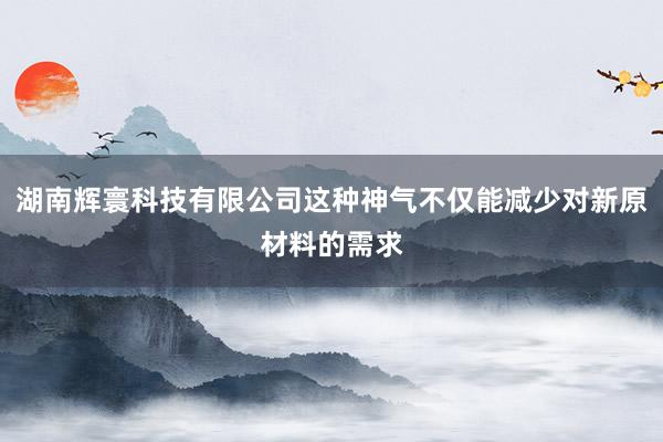 湖南辉寰科技有限公司这种神气不仅能减少对新原材料的需求